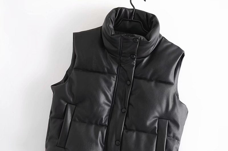 Casual Leather Cotton Vest Jacket