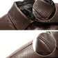 Middle-aged And Elderly Men's Cotton Lapel Leather Jacket