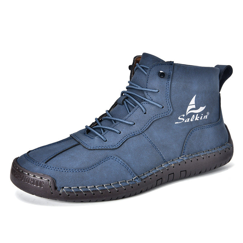 Leather Shoes High-top Retro Casual Boots