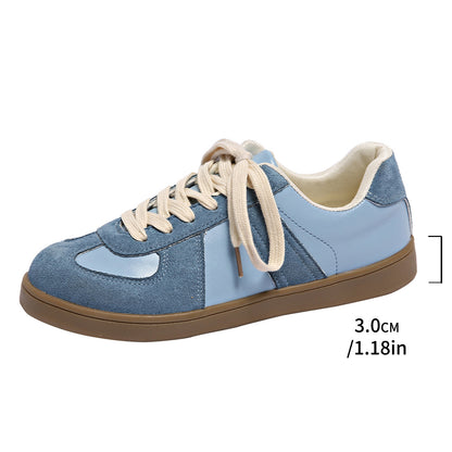 Round Toe All-matching Lace-up Flat Retro Low-top Sports Board Shoes