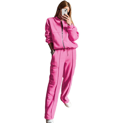 Solid Color Casual Suit Women's Loose Slim Fit Two-piece Set