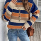 Ins Colorblock Striped Pullover Sweater Fashion Casual Long Sleeve Top Autumn And Winter Women's Clothing