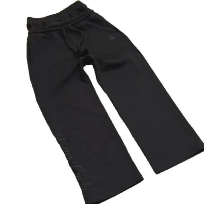 Fake Two - piece Trousers Loose Drawstring Pants Embroidered Sweatpants - Babazayed