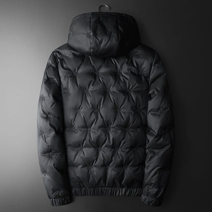 Embroidered Down Men's Plus Size Hooded Casual Down Jacket