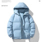 Men's Hoodie Coat Winter Fashion Solid ZIp-up Thickened Cotton-padded Jacket Casual Warm Outwear Top Clothing