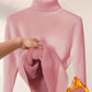 Fleece Turtle Neck Sweater Winter Warm Elegant Thick Knitted Pullover Tops Women's Clothing - Babazayed