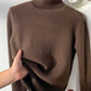 Fleece Turtle Neck Sweater Winter Warm Elegant Thick Knitted Pullover Tops Women's Clothing - Babazayed