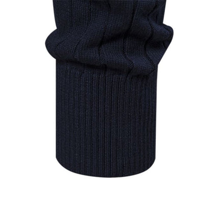 Half - zipper Pullover Sweater Men's Fashion Casual Stand Collar Long - sleeved Knitted Tops Fall Winter Clothing - Babazayed