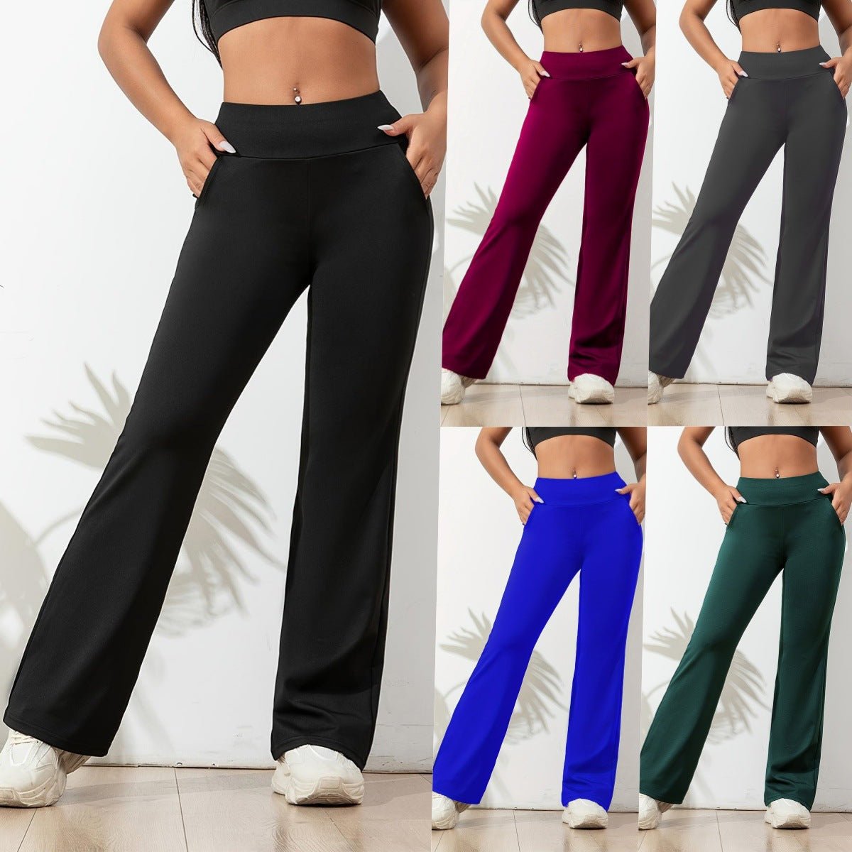 Loose Leisure Sports Wide Leg Yoga Running Fitness Aerobics Pants - Babazayed