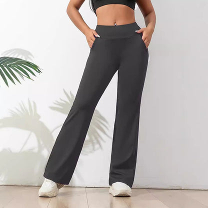 Loose Leisure Sports Wide Leg Yoga Running Fitness Aerobics Pants - Babazayed