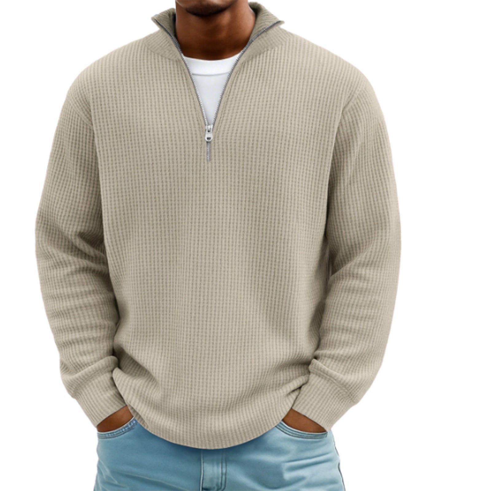 Men's Hoodie Waffle Knit Pullover - Babazayed