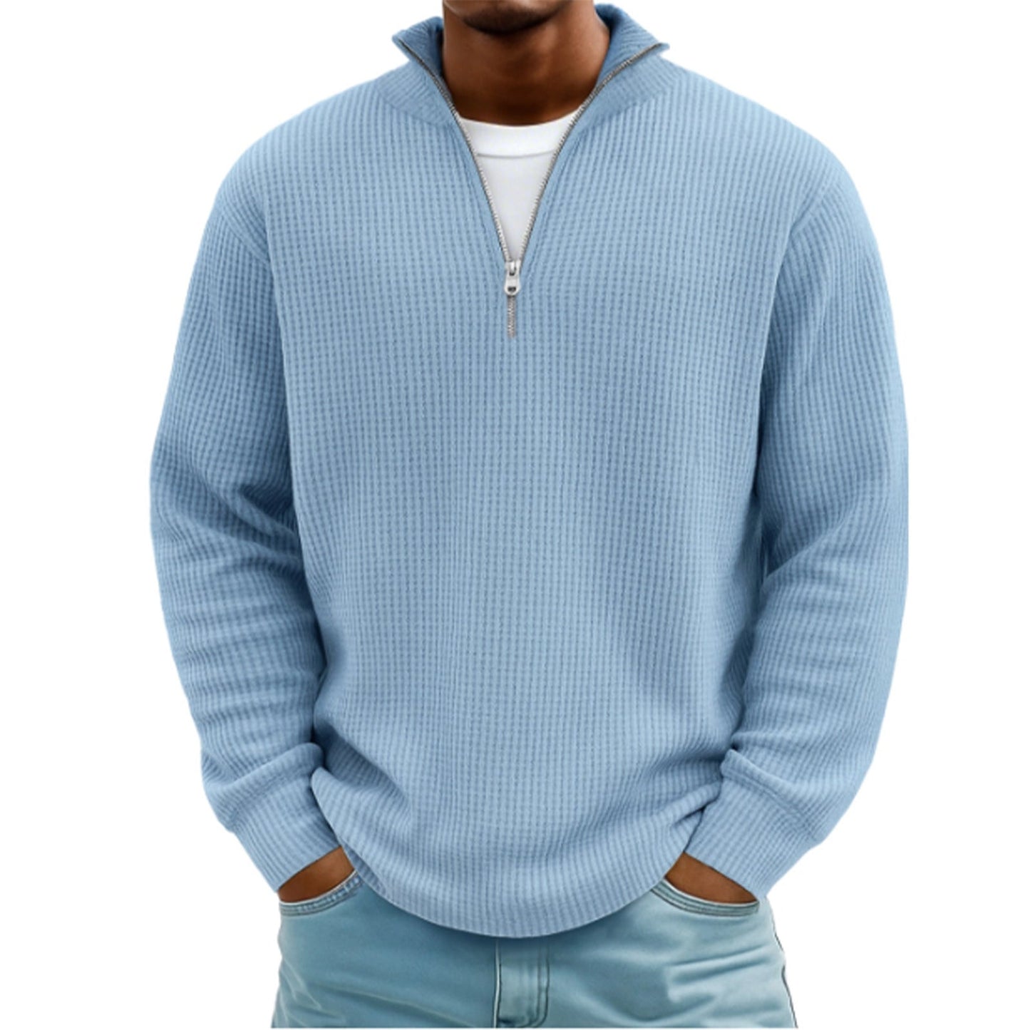 Men's Hoodie Waffle Knit Pullover - Babazayed