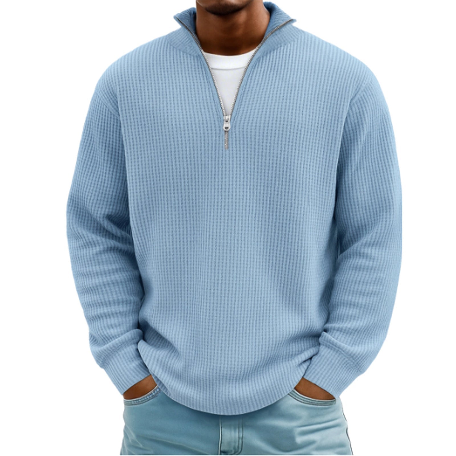 Men's Hoodie Waffle Knit Pullover - Babazayed
