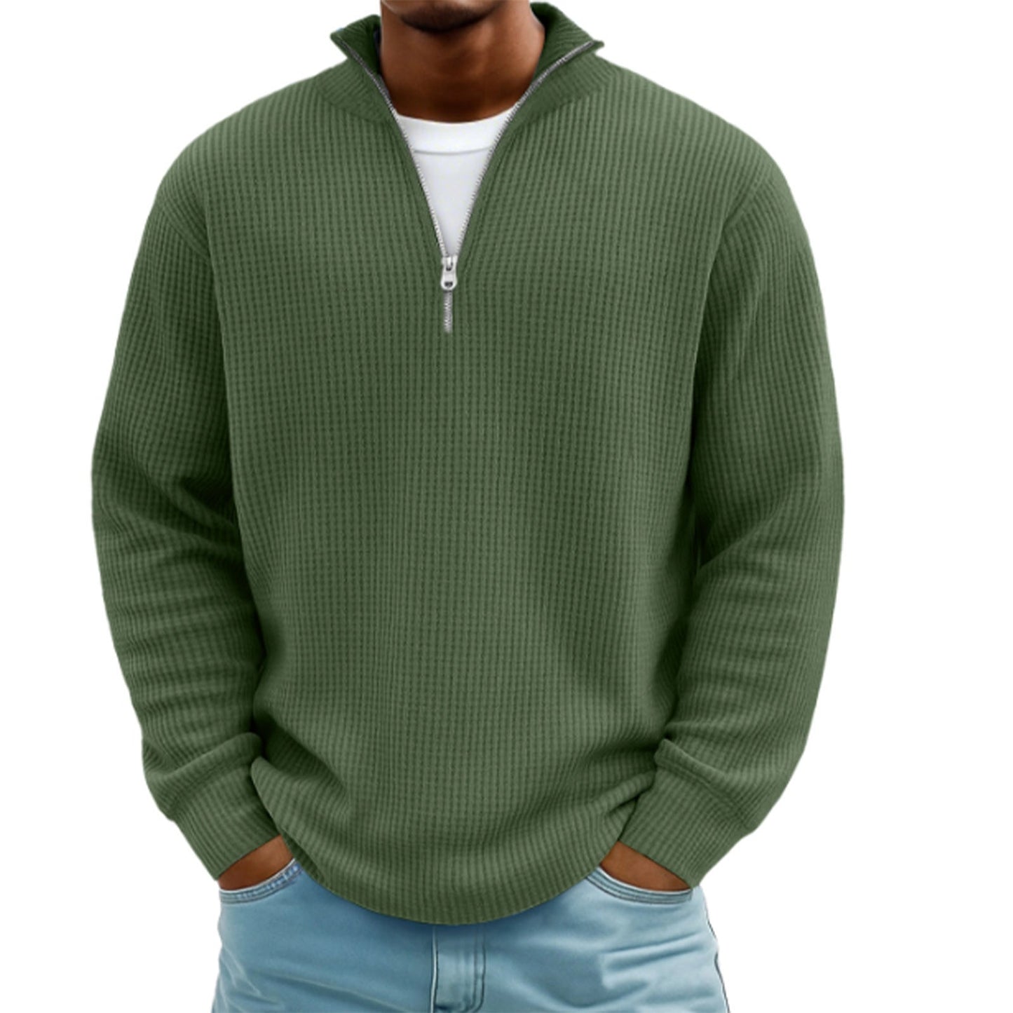 Men's Hoodie Waffle Knit Pullover - Babazayed