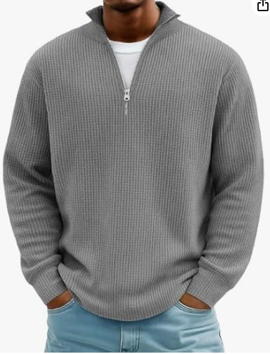 Men's Hoodie Waffle Knit Pullover - Babazayed
