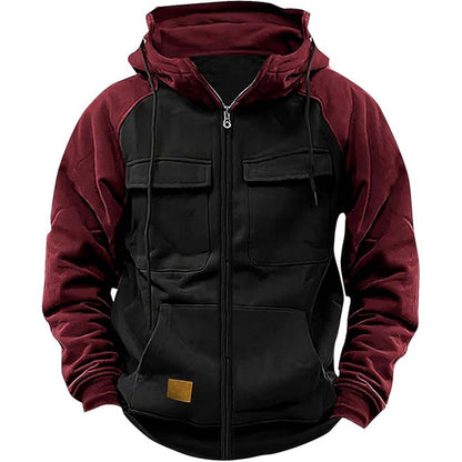 Men's Hoodie Youth Sports Multi - pocket Workwear - Babazayed