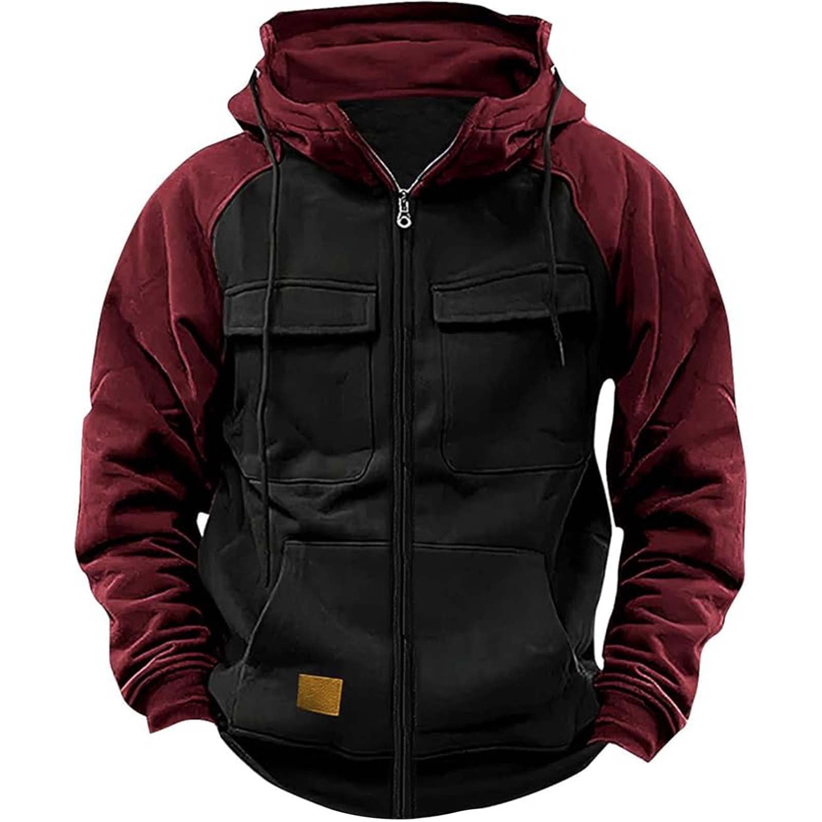 Men's Hoodie Youth Sports Multi - pocket Workwear - Babazayed