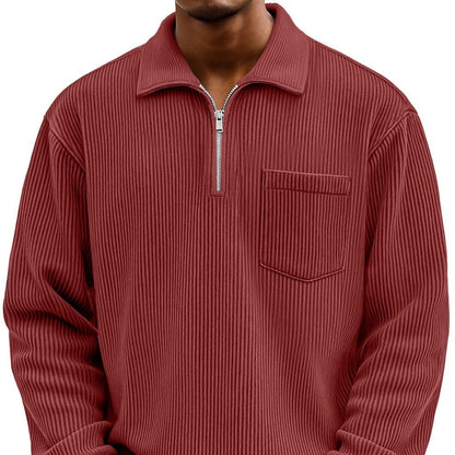 Men's Solid - color Henley Zip - up Casual Long - sleeve Hoodie - Babazayed