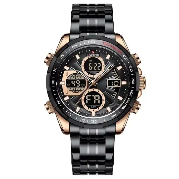 Men's Stainless Steel Strap Multi - function Watch - Babazayed