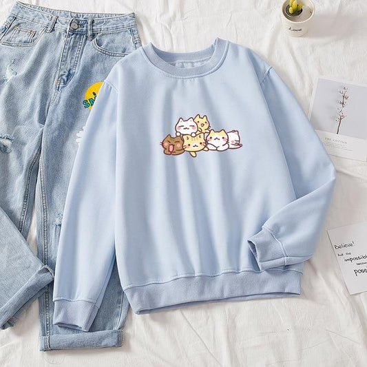 New Printed Sweater Loose Casual Men And Women Loose Round Neck Top - Babazayed