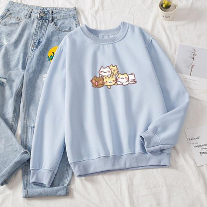 New Printed Sweater Loose Casual Men And Women Loose Round Neck Top - Babazayed