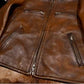 Full Grain Vegetable Tanned Washed Aged Cowhide Men's J100 Leather Biker Jacket