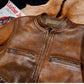 Full Grain Vegetable Tanned Washed Aged Cowhide Men's J100 Leather Biker Jacket