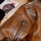 Full Grain Vegetable Tanned Washed Aged Cowhide Men's J100 Leather Biker Jacket