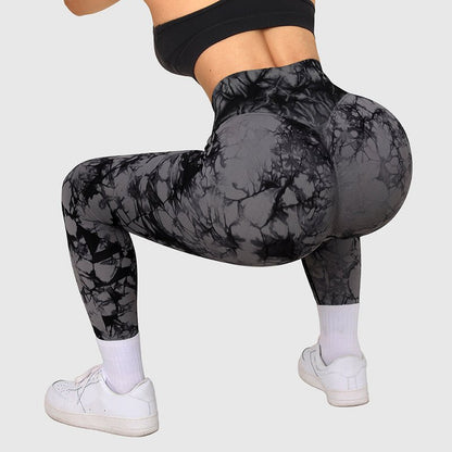 Seamless Tie Dye Leggings Women Yoga Pants Push Up Sport Fitness Running Gym Leggings - Babazayed