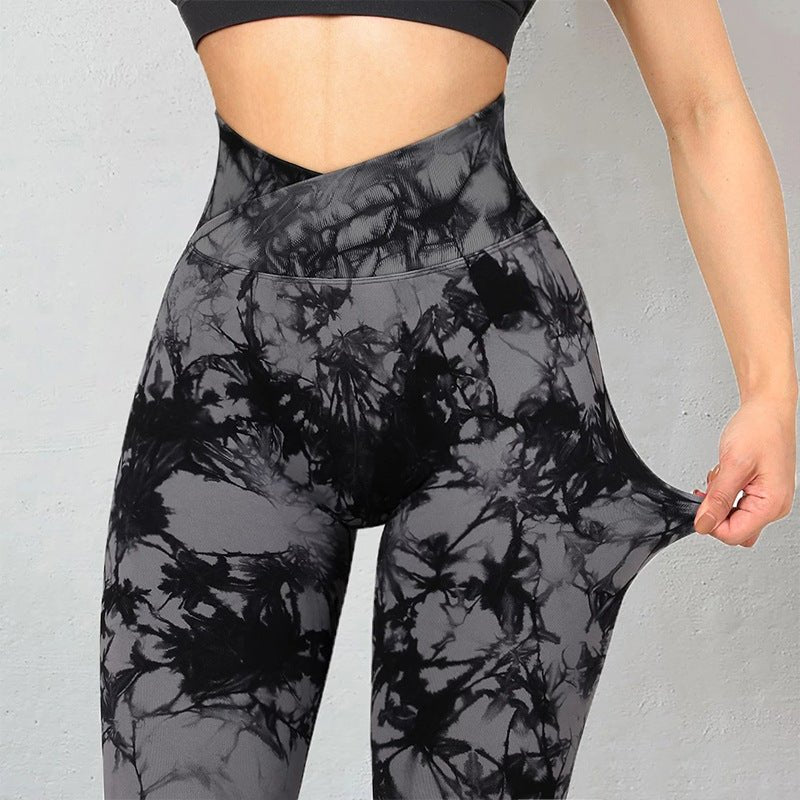 Seamless Tie Dye Leggings Women Yoga Pants Push Up Sport Fitness Running Gym Leggings - Babazayed