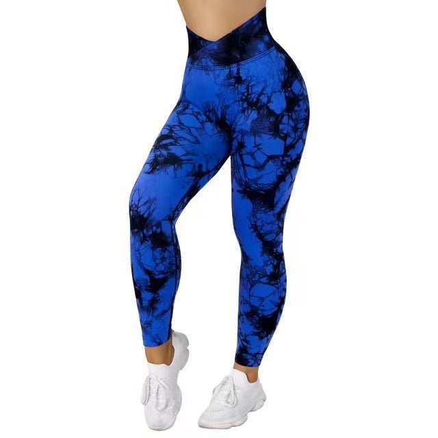 Seamless Tie Dye Leggings Women Yoga Pants Push Up Sport Fitness Running Gym Leggings - Babazayed