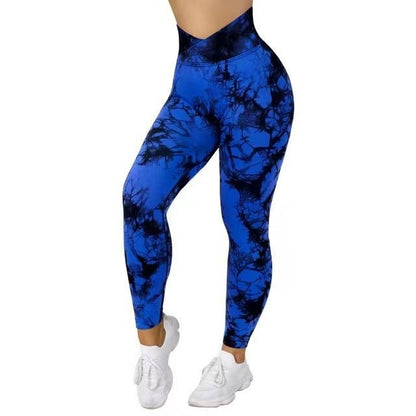 Seamless Tie Dye Leggings Women Yoga Pants Push Up Sport Fitness Running Gym Leggings - Babazayed