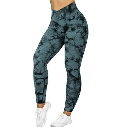 Seamless Tie Dye Leggings Women Yoga Pants Push Up Sport Fitness Running Gym Leggings - Babazayed