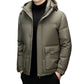 Winter White Duck Down Short Casual Hooded Jacket - Babazayed